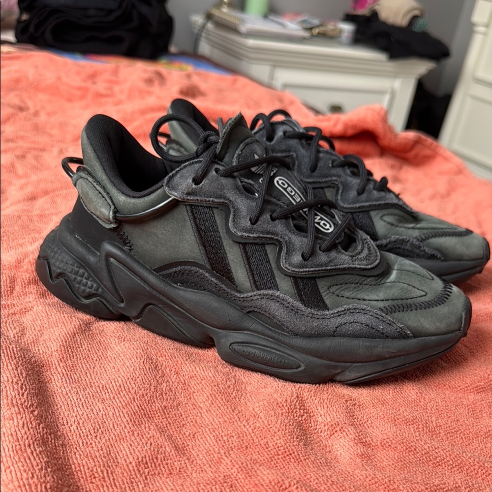 Adidas Charcoal and Black Sneakers